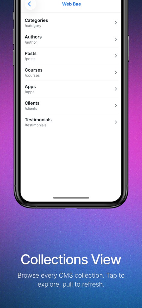 Flow To-Go collections browser